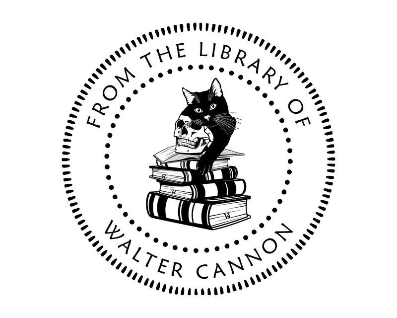 Personalised Cat Custom Name Ex Libris Book Stamp - JL-FloralCats16
