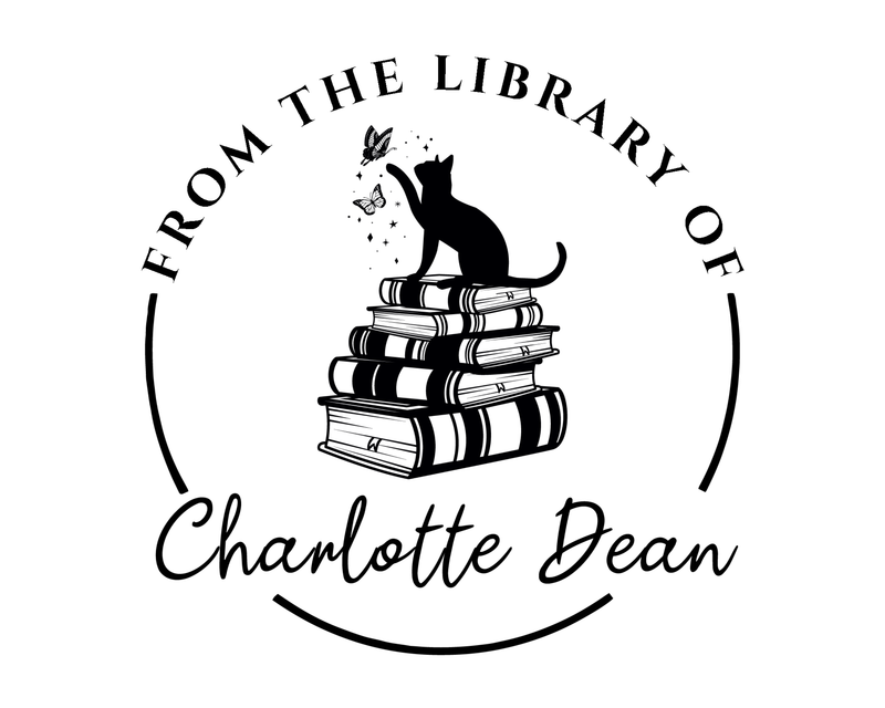 Personalised Cat Custom Name Ex Libris Book Stamp - JL-FloralCats17