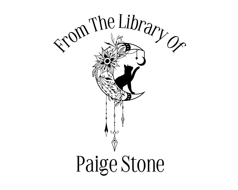 Personalised Cat Custom Name Ex Libris Book Stamp - JL-FloralCats20
