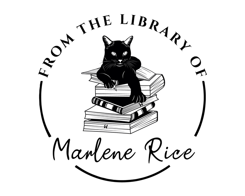 Personalised Cat Custom Name Ex Libris Book Stamp - JL-FloralCats31