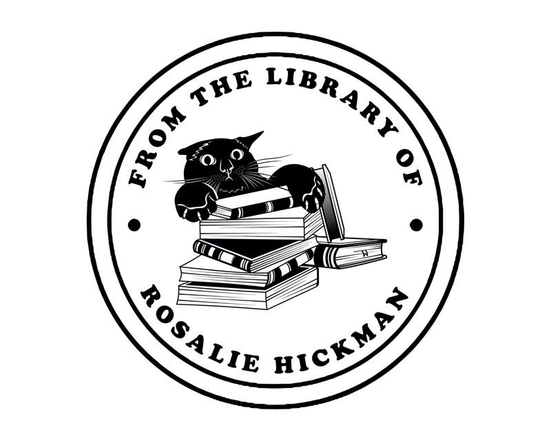 Personalised Cat Custom Name Ex Libris Book Stamp - JL-FloralCats33