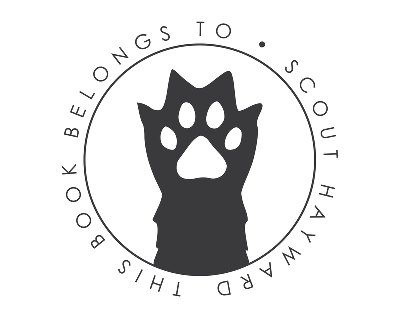 Personalised Dog Custom Name Ex Libris Book Stamp - JL-PAW14