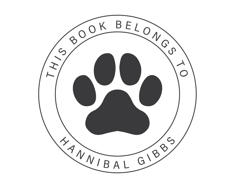 Personalised Dog Custom Name Ex Libris Book Stamp - JL-PAW1