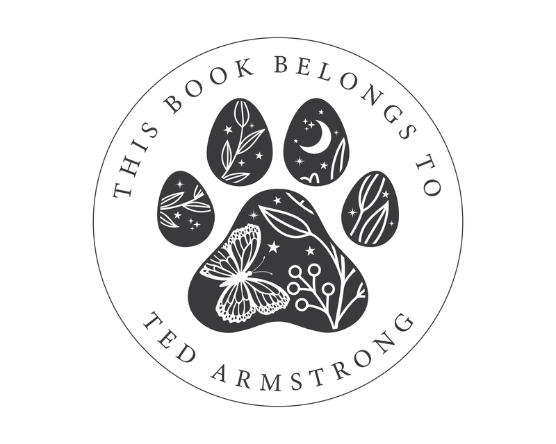 Personalised Dog Custom Name Ex Libris Book Stamp - JL-PAW3
