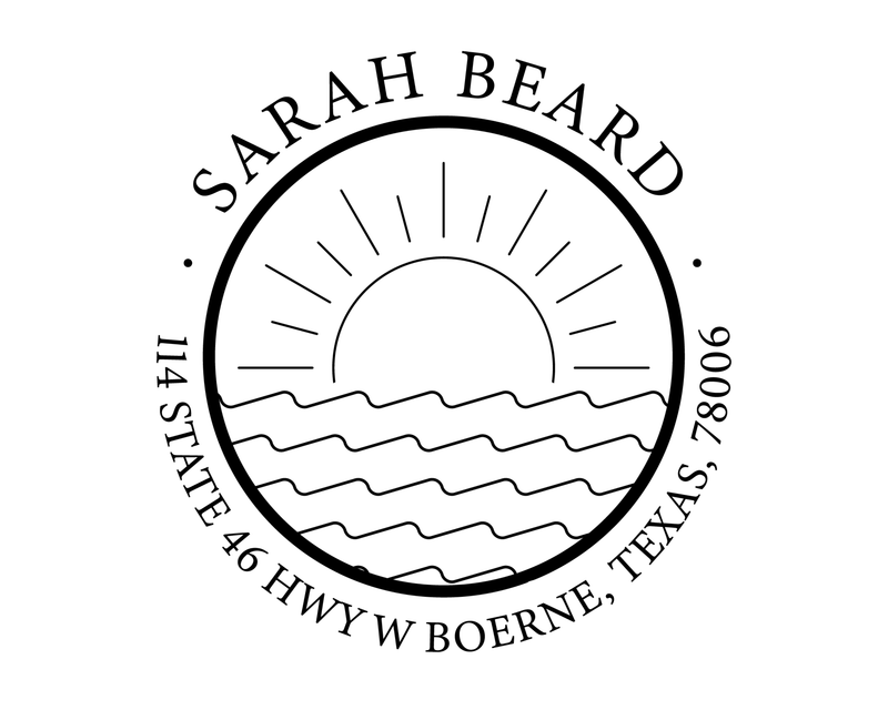 Personalised Beach Custom Name Ex Libris Book Stamp - JL-ROADD20