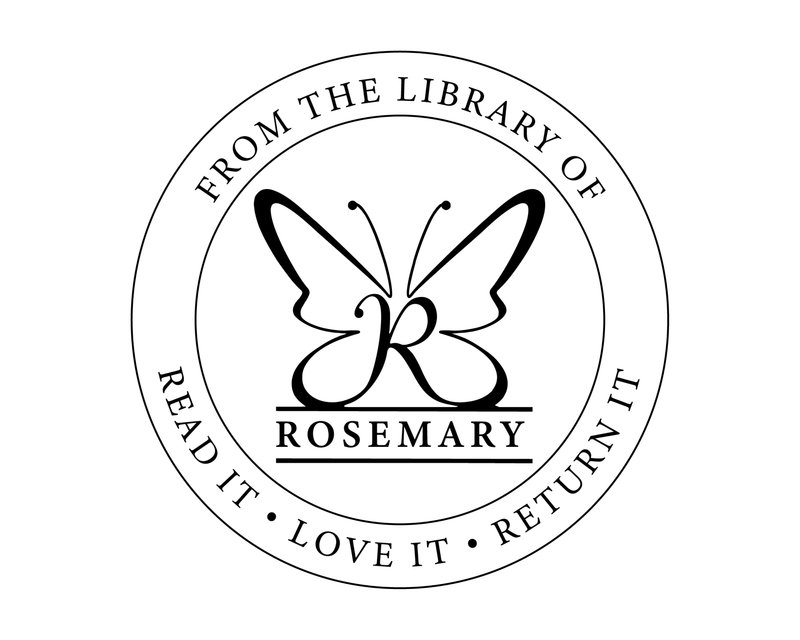 Personalised Butterfly Custom Name Ex Libris Book Stamp - MGBS-1