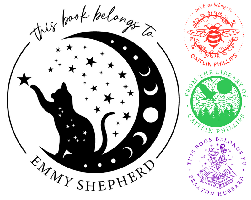 Cat Moon Custom Library Book Embosser