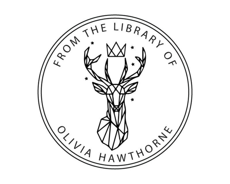 Personalised Animals Custom Name Ex Libris Book Stamp - Olivia 8