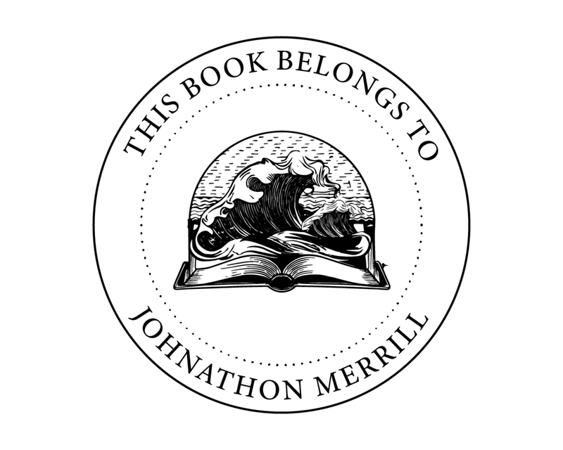 Personalised Beach Custom Name Ex Libris Book Stamp - RBS-18