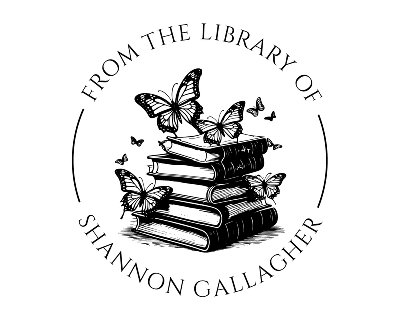 Personalised Butterfly Custom Name Ex Libris Book Stamp - RBS-3