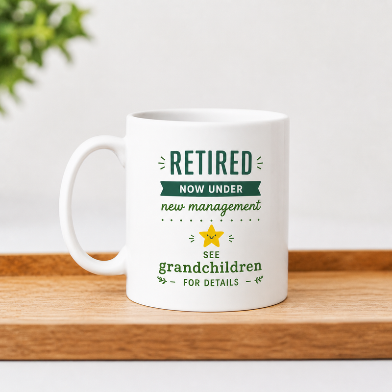 Retired White Coffee Mug