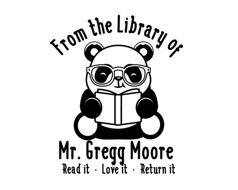 Personalised Animals Custom Name Ex Libris Book Stamp - RNDBK-13
