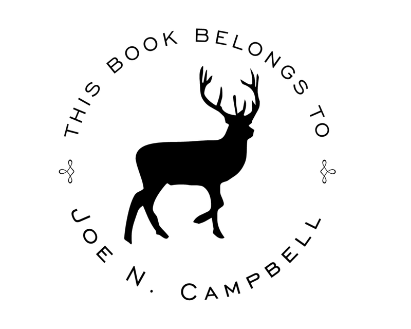 Personalised Animals Custom Name Ex Libris Book Stamp - RNDBK-15