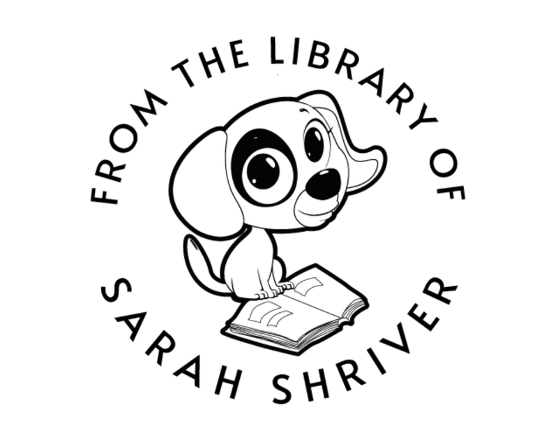 Personalised Dog Custom Name Ex Libris Book Stamp - RNDBK-31