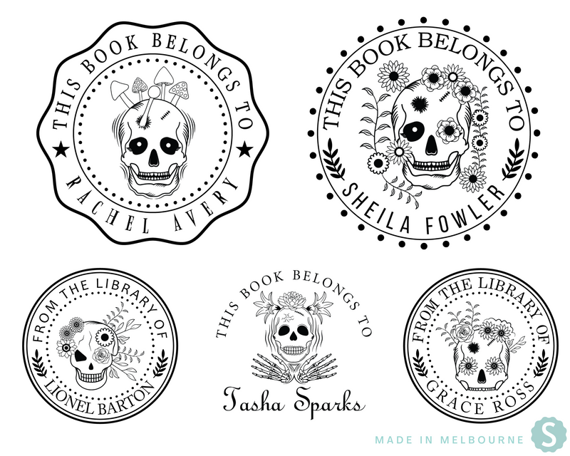 Sugar Skull Custom Book Embosser Gift