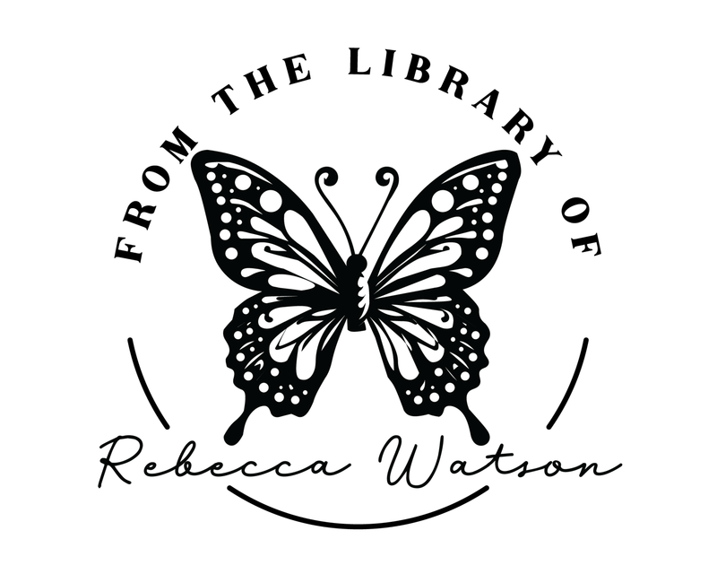 Personalised Butterfly Custom Name Ex Libris Book Stamp - STF-14