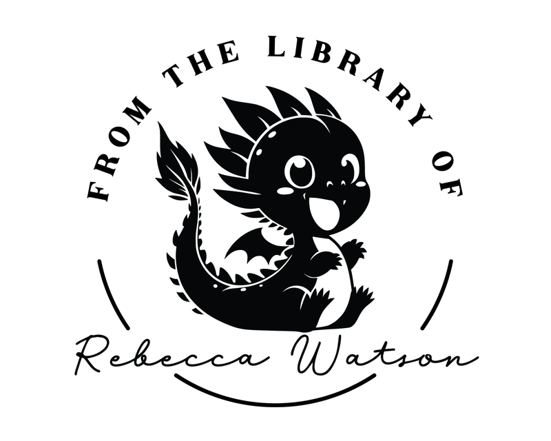 Personalised Dragon Custom Name Ex Libris Book Stamp - STF-15