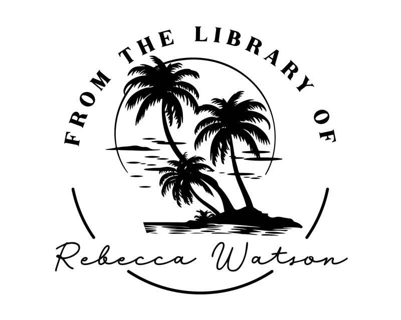 Personalised Beach Custom Name Ex Libris Book Stamp - STF-6