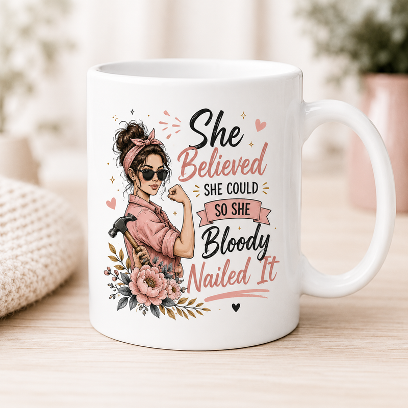 She Believed White Coffee Mug