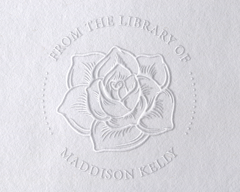 Custom Personalised Library Book Embosser - Rose