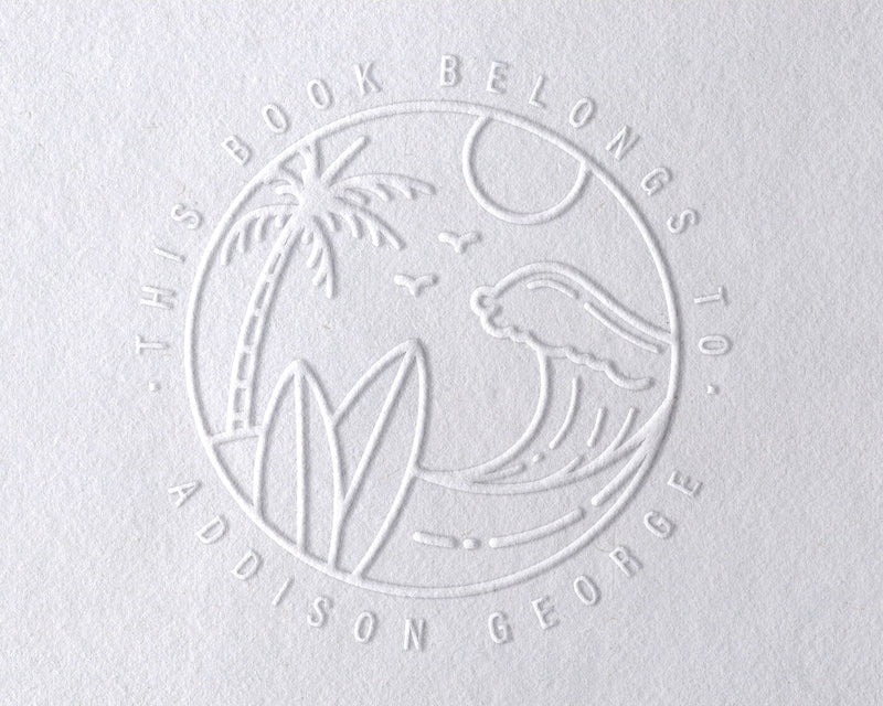 Beach Lover Custom Library Book Embosser
