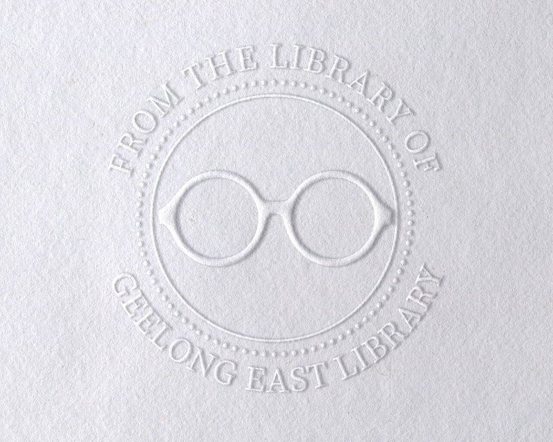 Custom Personalised Library Book Embosser - Glasses