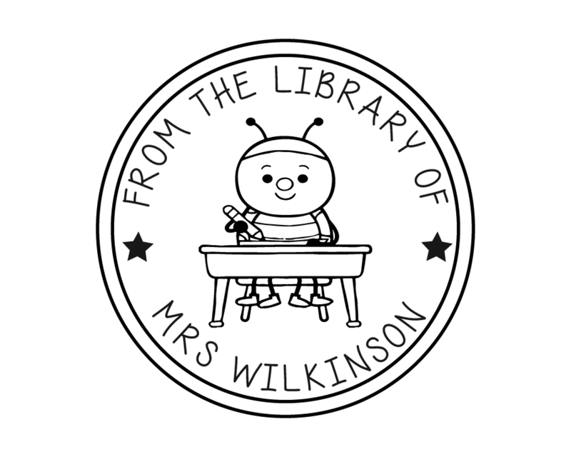 Personalised Animals Custom Name Ex Libris Book Stamp - TLBUGDESK