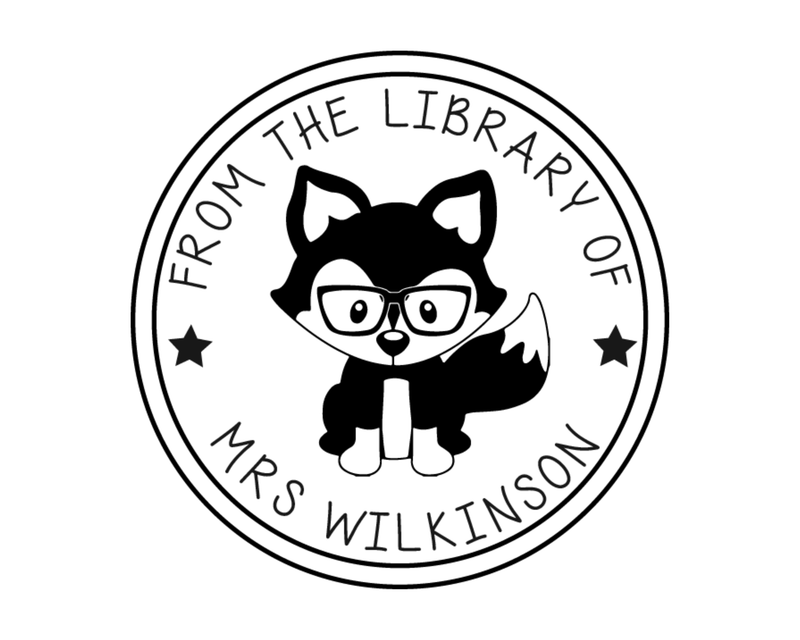 Personalised Animals Custom Name Ex Libris Book Stamp - TLFOXGLAS