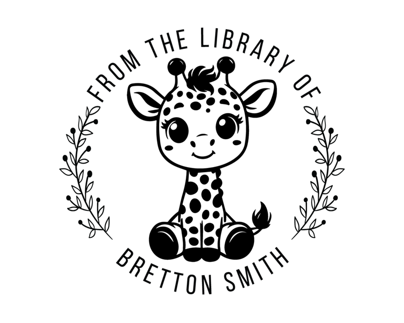 Personalised Animals Custom Name Ex Libris Book Stamp - TOL-97
