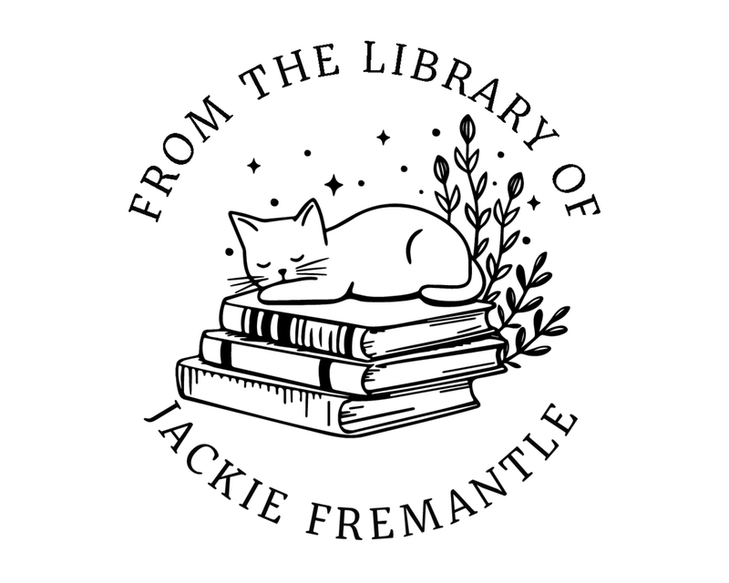Personalised Cat Custom Name Ex Libris Book Stamp - TOL-99