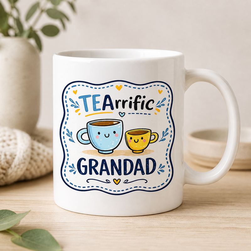 Tea-rrific Grandad White Coffee Mug