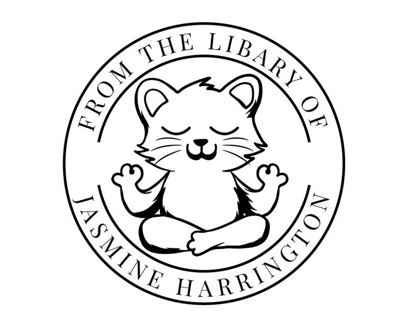 Personalised Cat Custom Name Ex Libris Book Stamp - YOGA-CAT