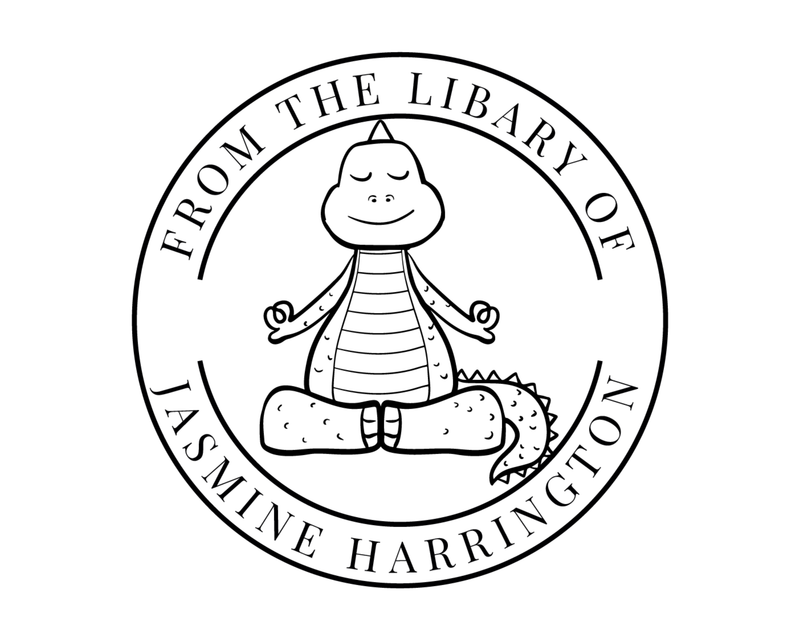 Personalised Animals Custom Name Ex Libris Book Stamp - YOGA-DINOSAUR