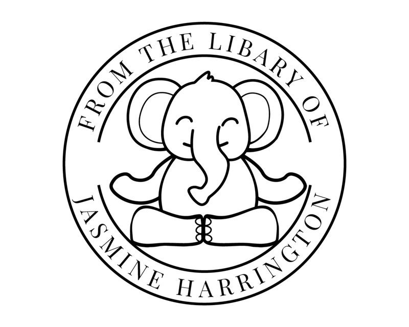 Personalised Elephants Custom Name Ex Libris Book Stamp - YOGA-ELEPHANT
