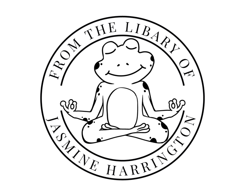 Personalised Animals Custom Name Ex Libris Book Stamp - YOGA-FROG