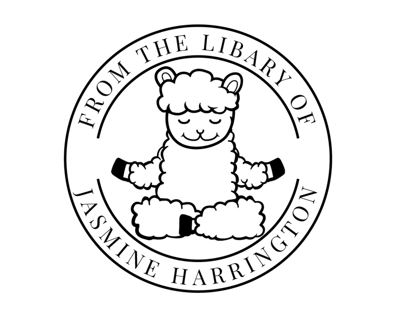 Personalised Animals Custom Name Ex Libris Book Stamp - YOGA-LLAMA