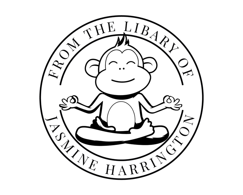 Personalised Animals Custom Name Ex Libris Book Stamp - YOGA-MONKEY