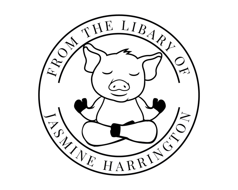Personalised Animals Custom Name Ex Libris Book Stamp - YOGA-PIG