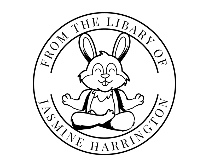 Personalised Animals Custom Name Ex Libris Book Stamp - YOGA-RABBIT