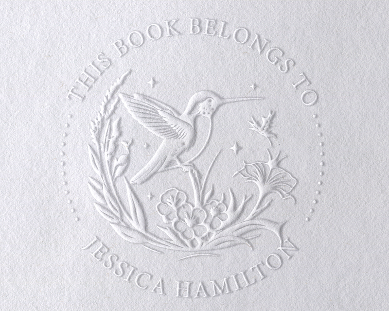 Tea Cups Custom Library Book Embosser
