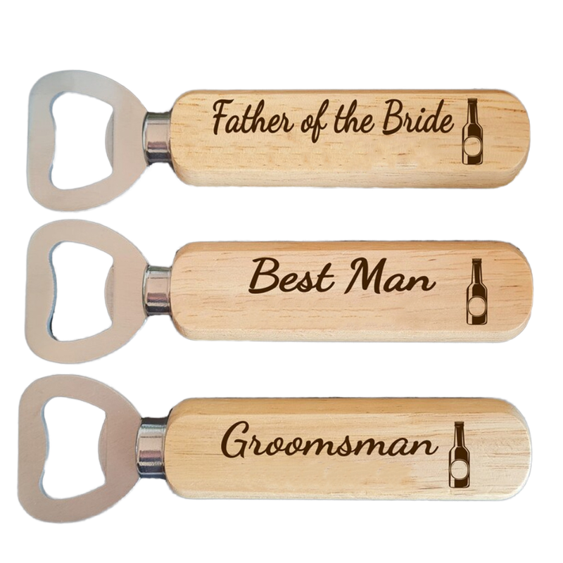 Custom Logo Wooden Handle Beer Bottle Opener