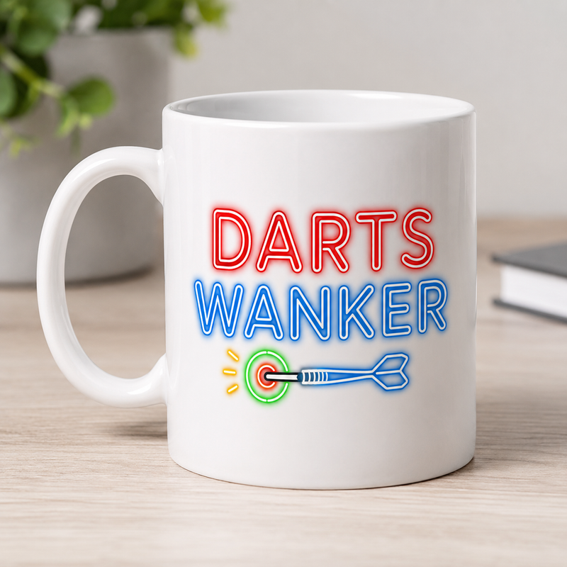 Darts Wanker White Coffee Mug