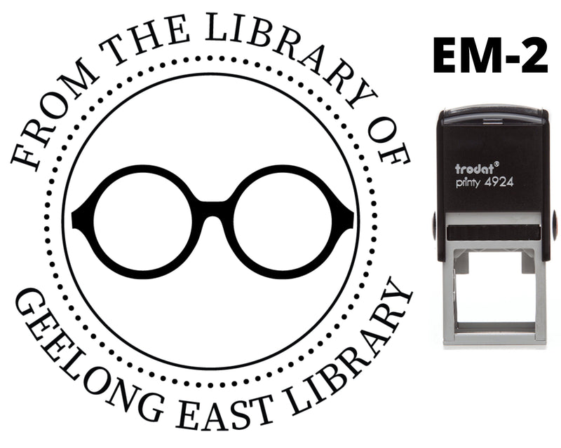 Personalised Library Book Stamp Custom Gift - Initials