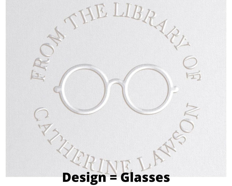 Custom Personalised Library Book Embosser - Glasses