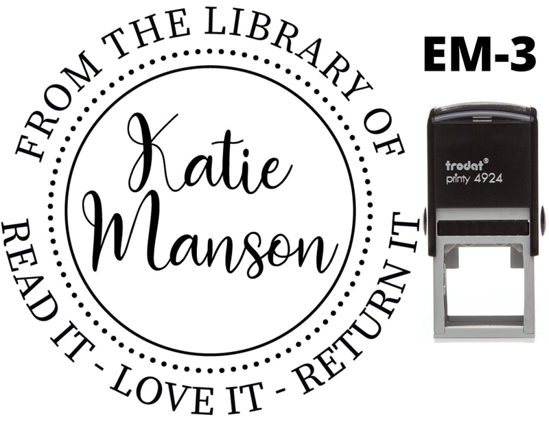 Reading Book Custom Personalised Library Stamp