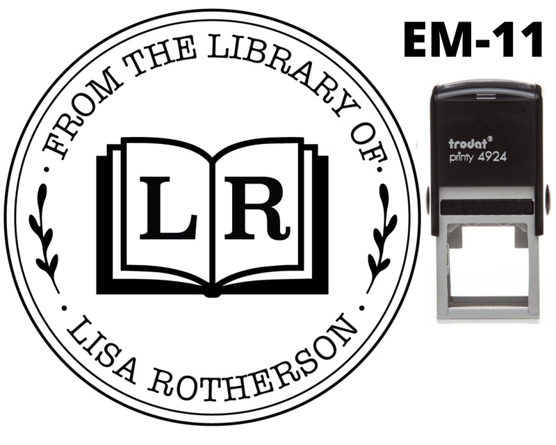 Reading Book Custom Personalised Library Stamp