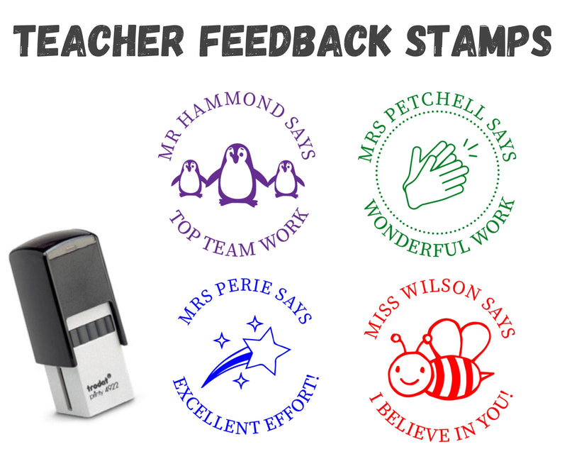 Custom Teacher Feedback Stamp Personalised