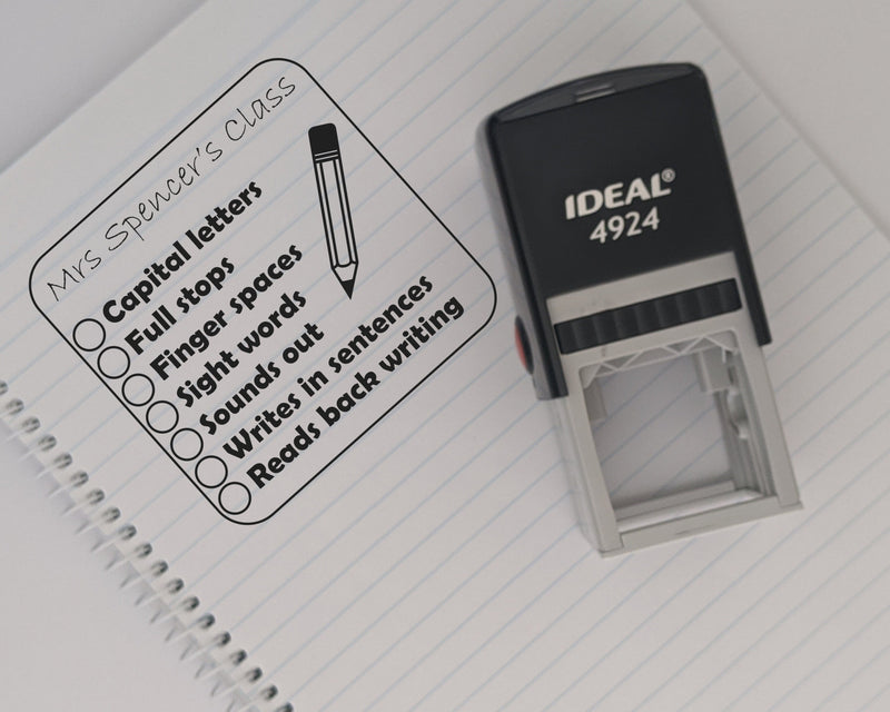 Custom Teacher Checklist Stamp Personalised