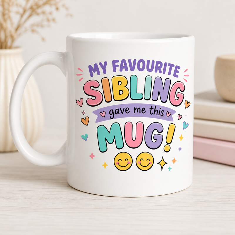 My Favourite Sibling White Coffee Mug